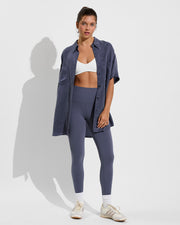 Day Trip Button Down + Super Moves Tight - Varsity (Size S)