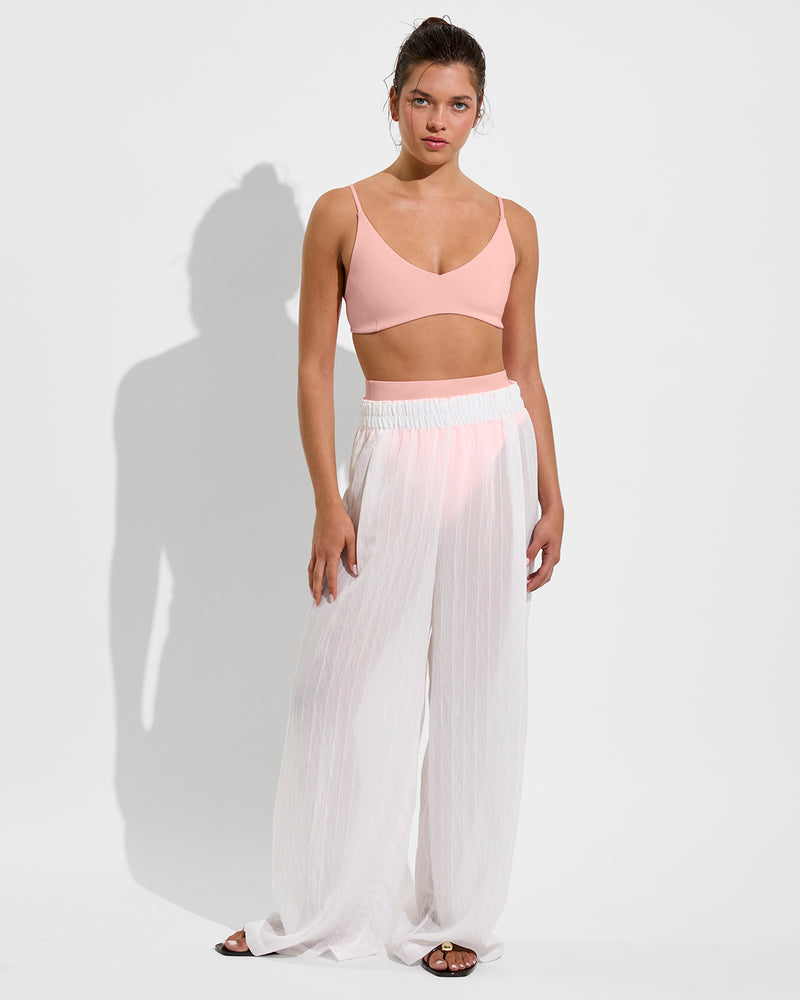 Sunday Top + Hi Hi Bottom - Salt + Day Trip Pant *Sheer Stripe - Coconut (Size S)