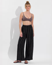 Sunday Top - Stormy + Day Trip Pant - Fancy Stripe: Faded Jet / Stormy (Size S)