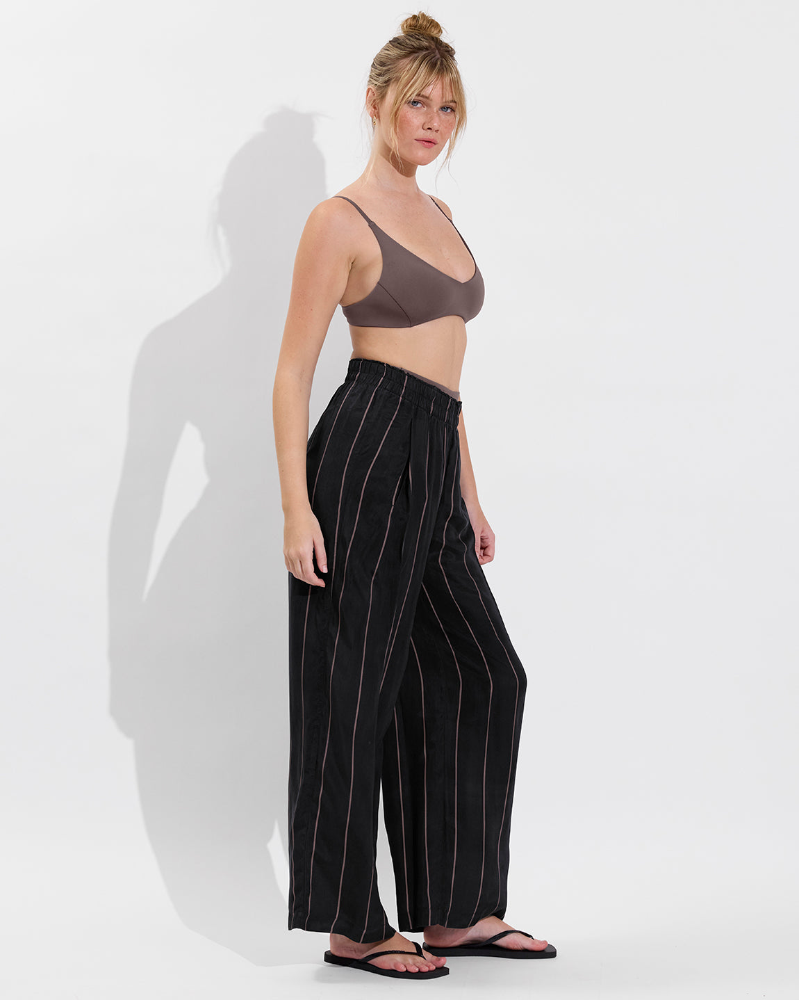 Sunday Top - Stormy + Day Trip Pant - Fancy Stripe: Faded Jet / Stormy (Size S)
