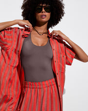 Day Trip Pant + Day Trip Button Down - Mirage / Aperol (Size S) + Fast Track Suit - Stormy (Size S)