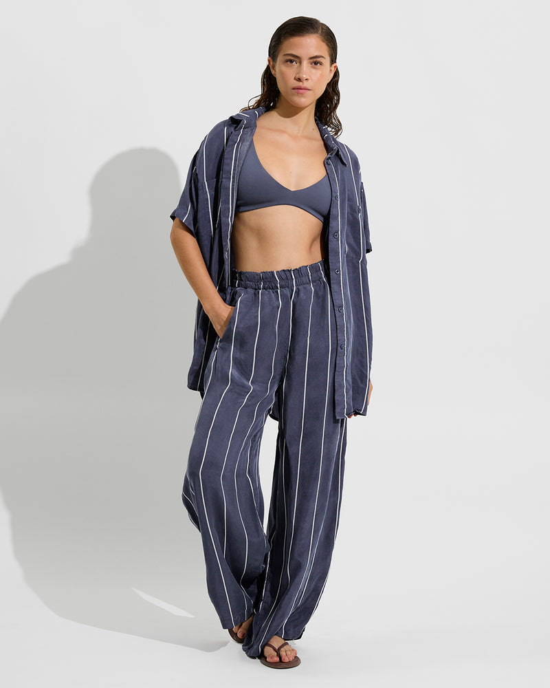 Plunge Top - Varsity + Day Trip Button Down + Day Trip Pant - Varsity/Coconut (Size S)