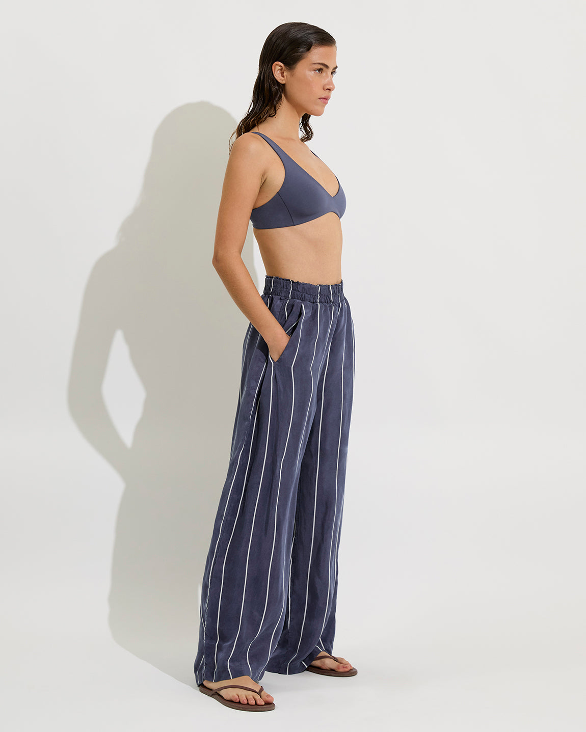 Plunge Top - Varsity + Day Trip Pant - Varsity/Coconut (Size S)