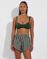 Day Trip Short - Riviera Stripe: Palm / Beach