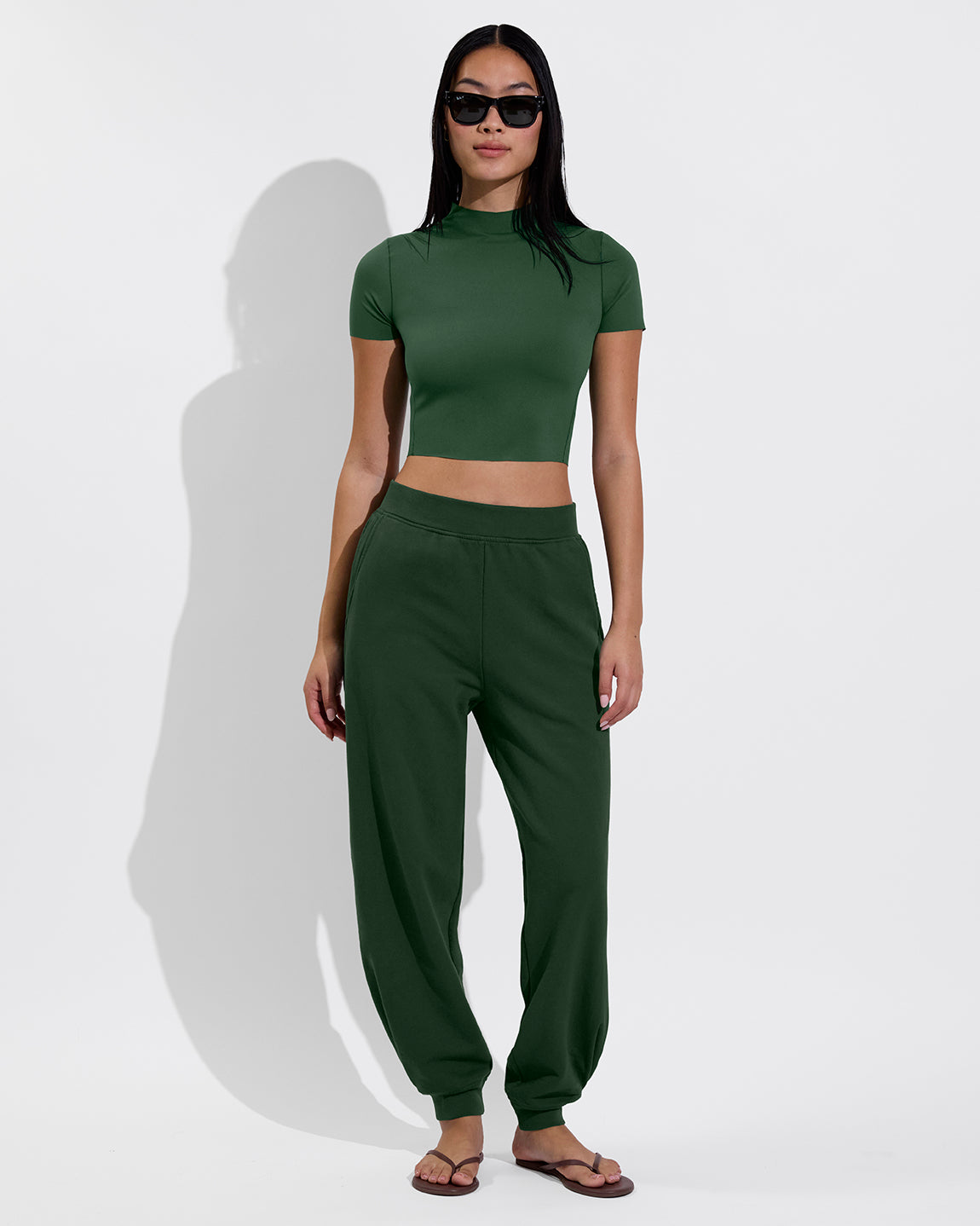 Rays Short Sleeve Top + Field Day Sweatpant - Palm (Size S)