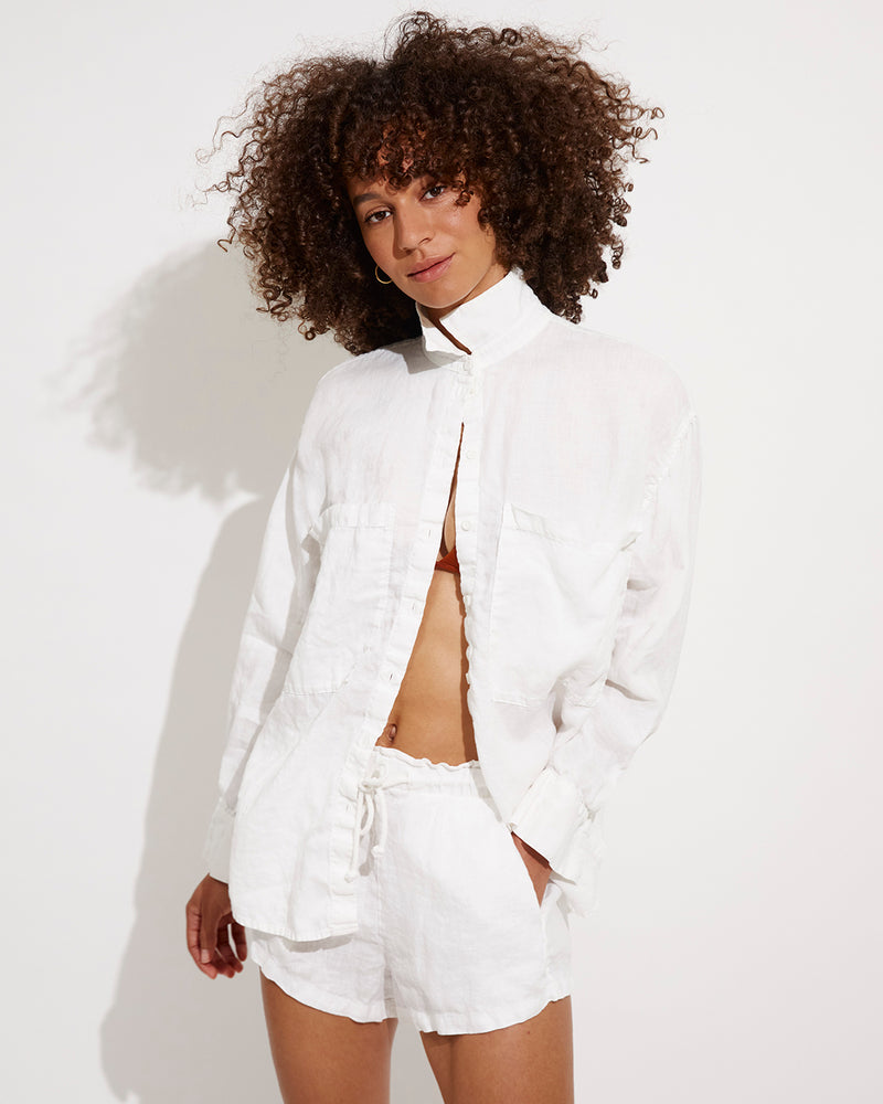 Getaway Button Down + Getaway Short - Coconut (Size S)