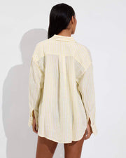 Getaway Button Down - Bungalow Stripe: Melt / Coconut (Size S/M)