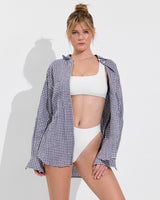 Getaway Button Down - Gingham: Varsity / Coconut