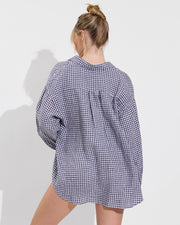 Getaway Button Down - Gingham: Varsity / Coconut (Size S/M)