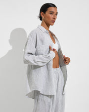 Sunday Top - Coconut + Getaway Button Down + Coastal Pant - Varsity/Coconut (Size S)