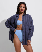 Getaway Button Down - Varsity/Sprint (Size S/M) + La Plage Top + Hi Hi Bottom - Blue Skies (Size S)