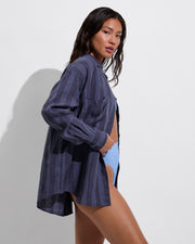 Getaway Button Down - Varsity/Sprint (Size S/M) + Super Hi Hi Bottom - Blue Skies (Size S)