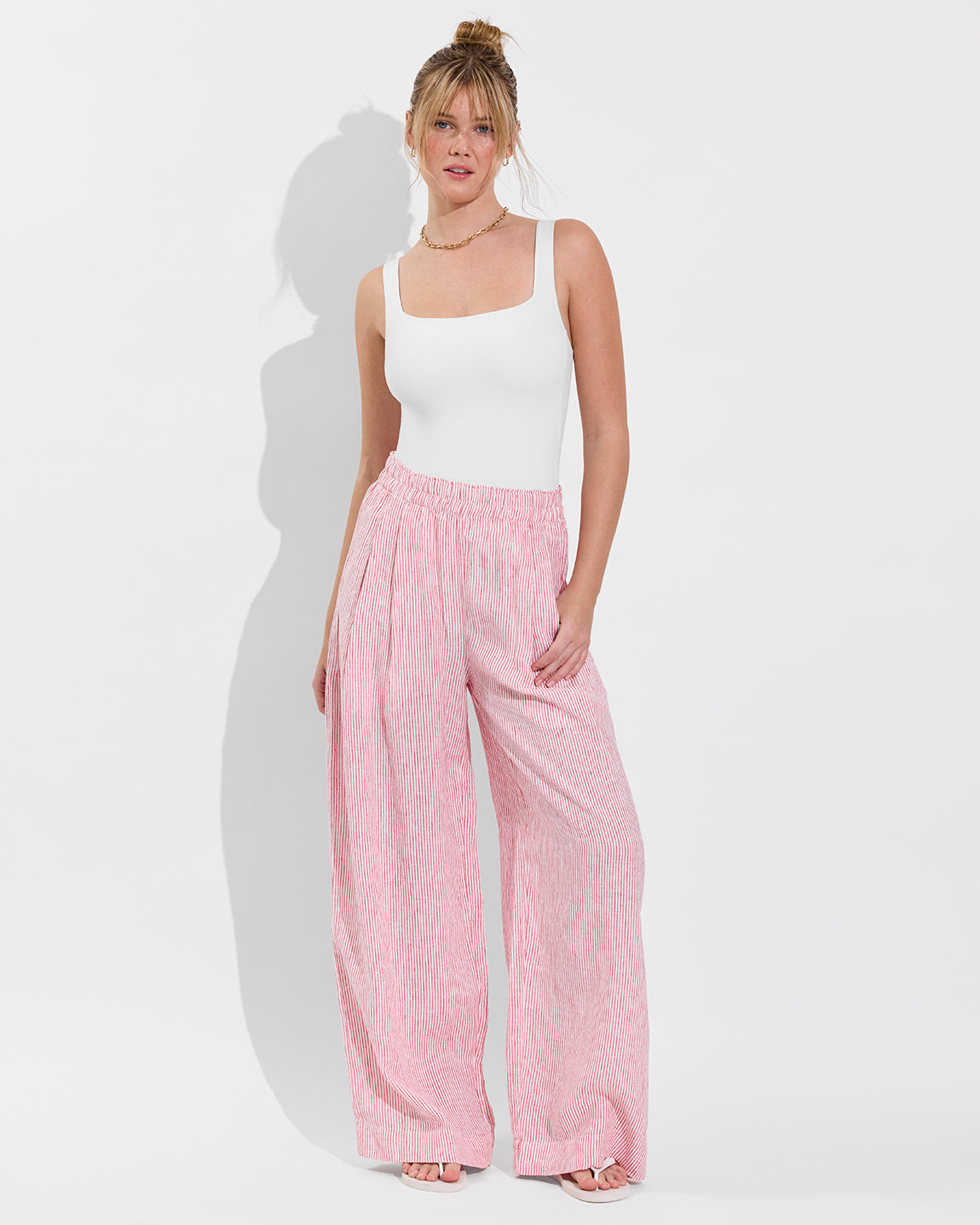 Streamline Suit - Coconut + Coastal Pant - Coastal Stripe: Sweet Chili Heat / Coconut (Size S)