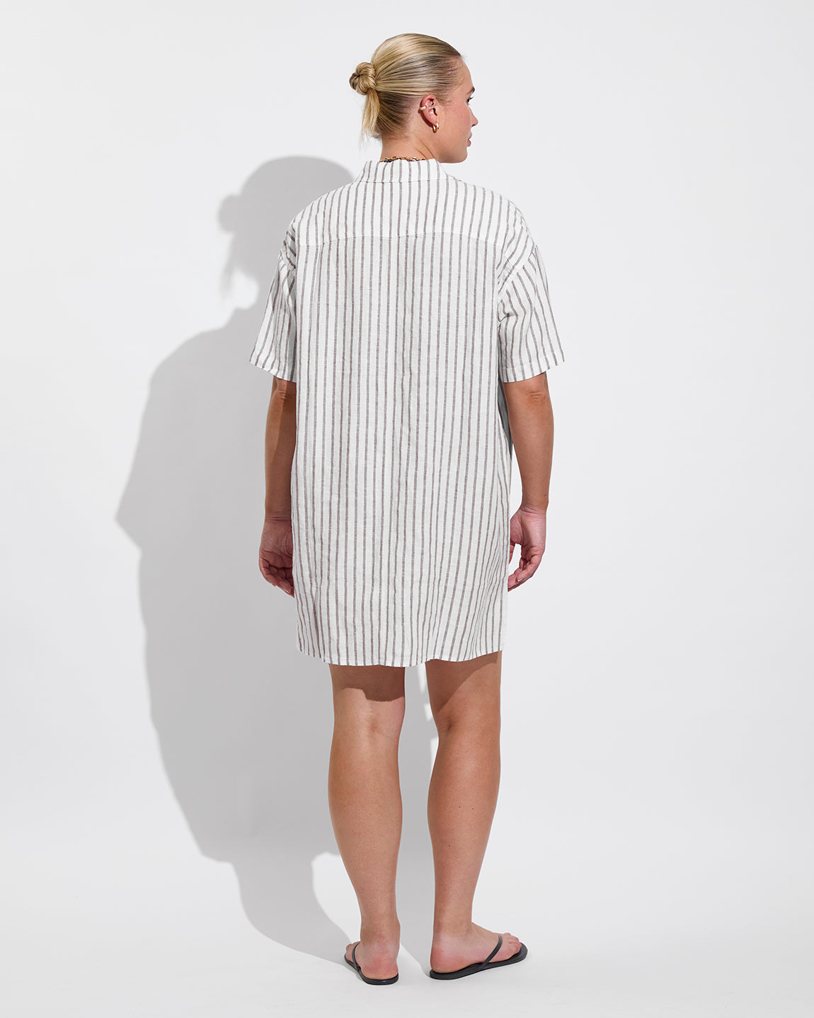 Getaway Mini Dress - Classic Stripe: Stormy / Coconut (Size L/XL)
