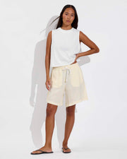 Swell Tank - Coconut + Getaway Short 9" - Bungalow Stripe: Melt / Coconut (Size S)