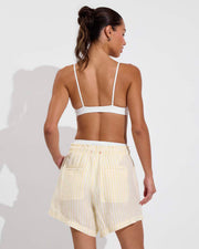 Sunday Top - Coconut + Getaway Short 5" - Bungalow Stripe: Melt / Coconut (Size S)