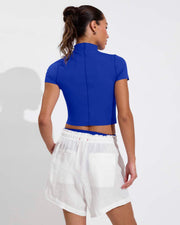 Rays Short Sleeve Top - First Place + Getaway Short 5" - Coconut (Size S)