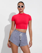 Rays Short Sleeve Shirt - Rescue  +  Getaway Short - Gingham Varsity / Coconut (Size S)