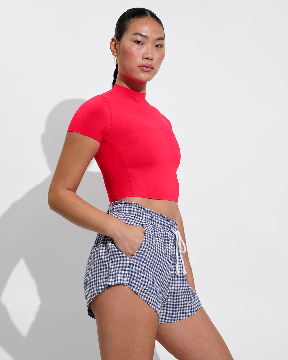 Rays Short Sleeve Shirt - Rescue  +  Getaway Short - Gingham Varsity / Coconut (Size S)