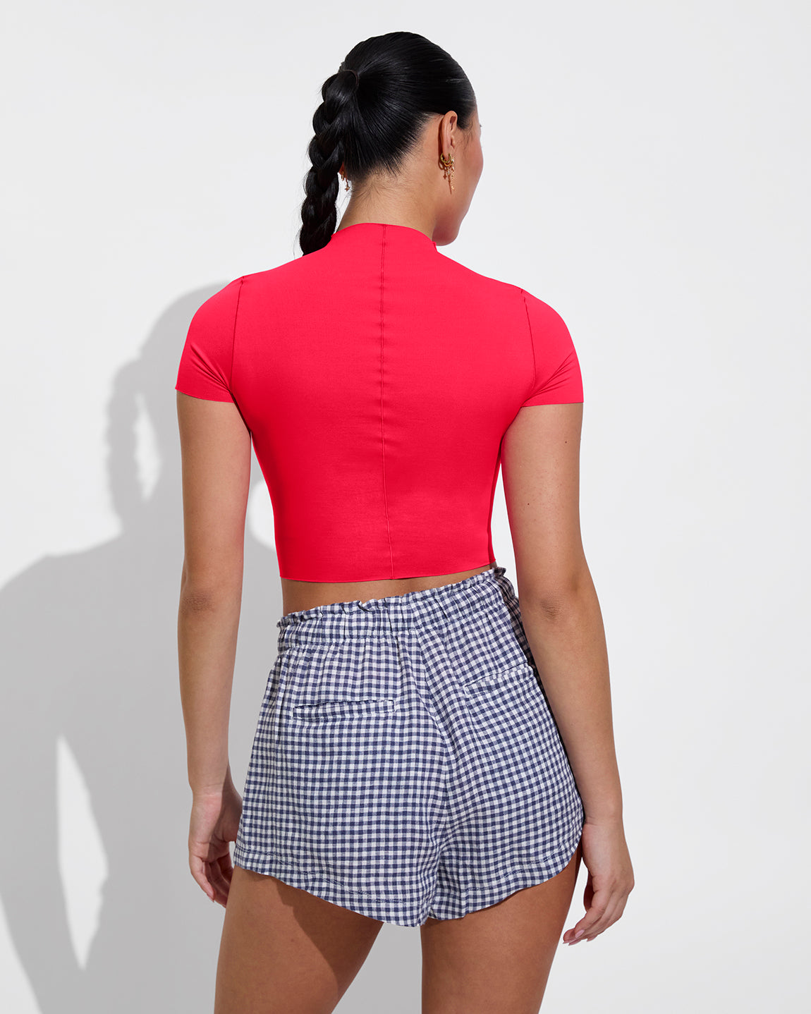 Rays Short Sleeve Shirt - Rescue  +  Getaway Short - Gingham Varsity / Coconut (Size S)