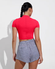 Rays Short Sleeve Shirt - Rescue  +  Getaway Short - Gingham Varsity / Coconut (Size S)