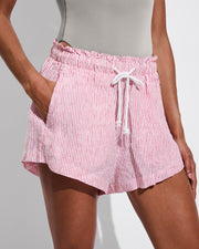 Getaway Short - Stripe: Sweet Chili Heat / Coconut (Size S) + Retreat Suit - Beach (Size S)