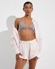 Reef Top - Beach + Getaway Button Down + Getaway Short - Delight/Coconut (Size S)