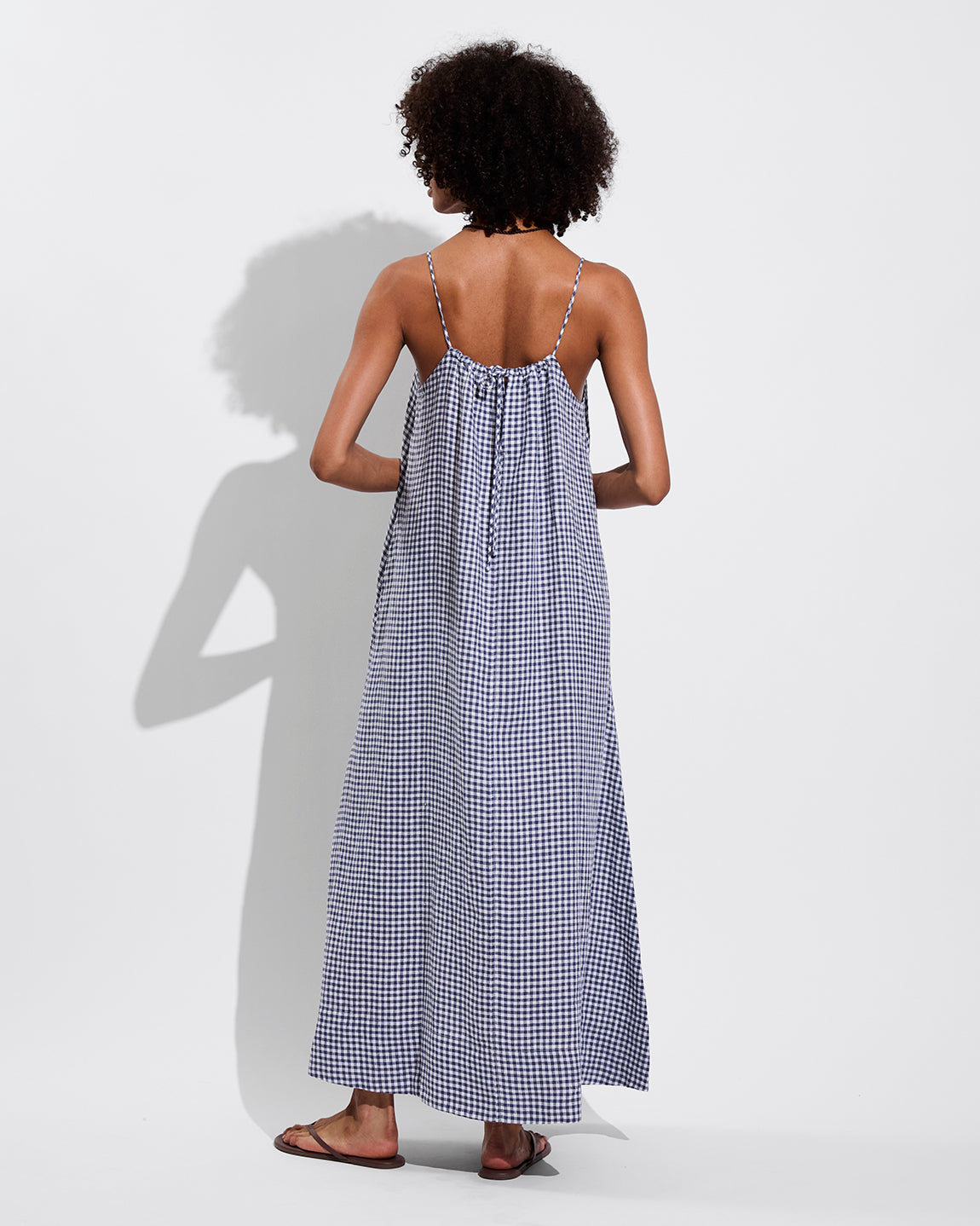 Leisure Maxi Dress - Gingham: Varsity / Coconut (Size S)