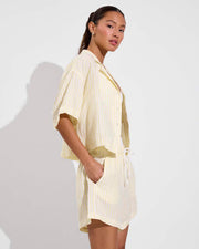 Leisure Shirt (Size S/M + Getaway Short 5" - Bungalow Stripe: Melt / Coconut (Size S)
