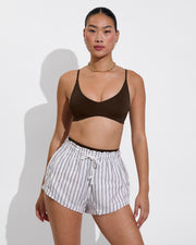 Sunday Top - Cold Brew + Getaway Short - Classic Stripe: Stormy/Coconut (Size S)
