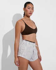 Sunday Top - Cold Brew + Getaway Short - Classic Stripe: Stormy/Coconut (Size S)