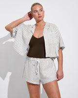 Leisure Shirt - Classic Stripe: Stormy / Coconut