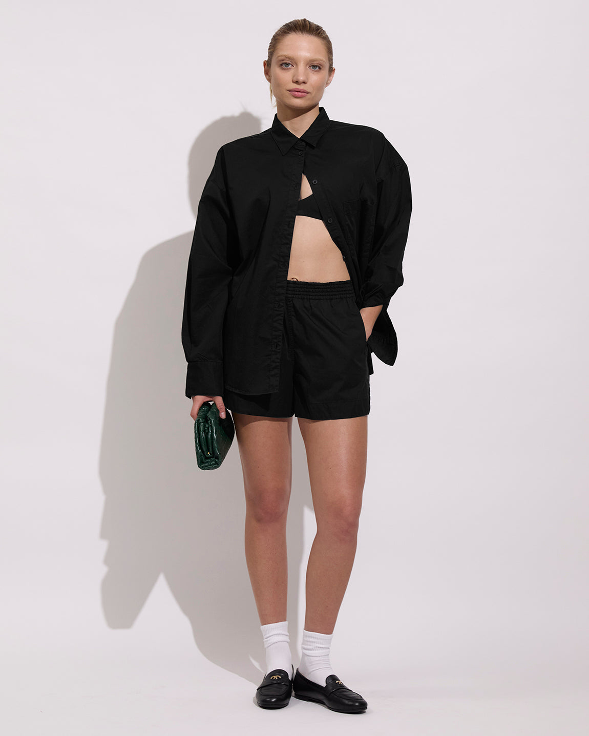 Port Button Down (Size S/M) + Plunge Top + Port Short - Jet (Size S) [Photo 4]