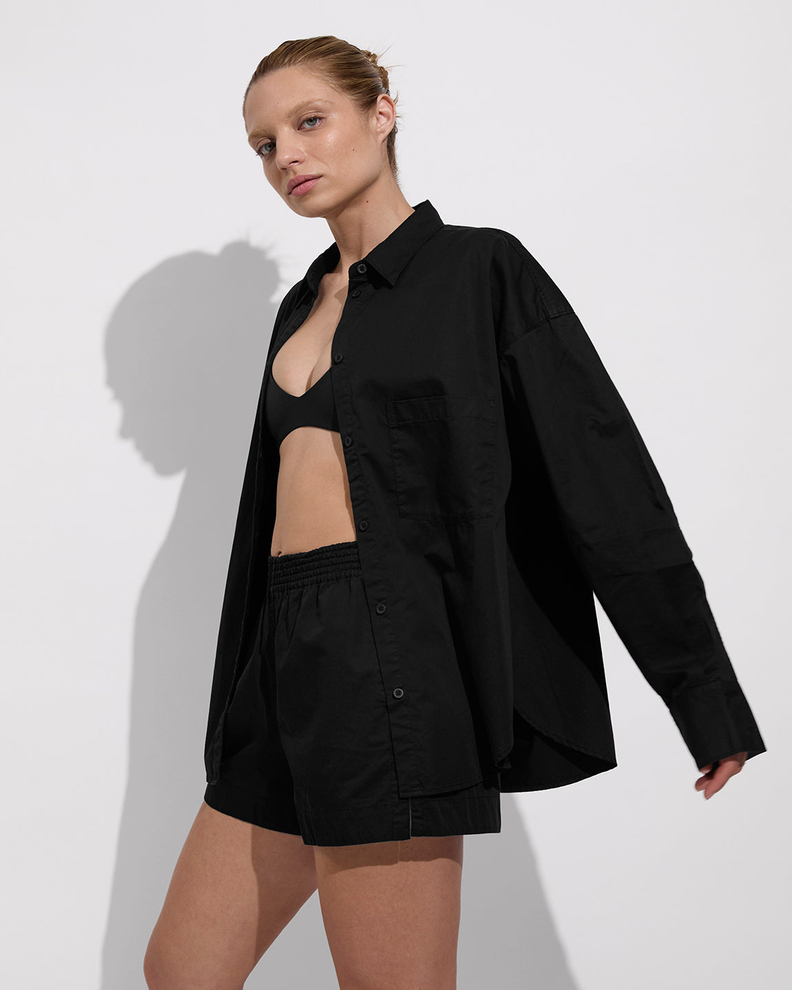 Port Button Down (Size S/M) + Plunge Top + Port Short - Jet (Size S) [Photo 2]