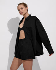 Port Button Down (Size S/M) + Plunge Top + Port Short - Jet (Size S) [Photo 2]