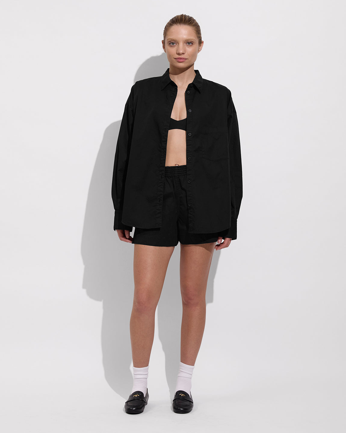 Port Button Down (Size S/M) + Plunge Top + Port Short - Jet (Size S)