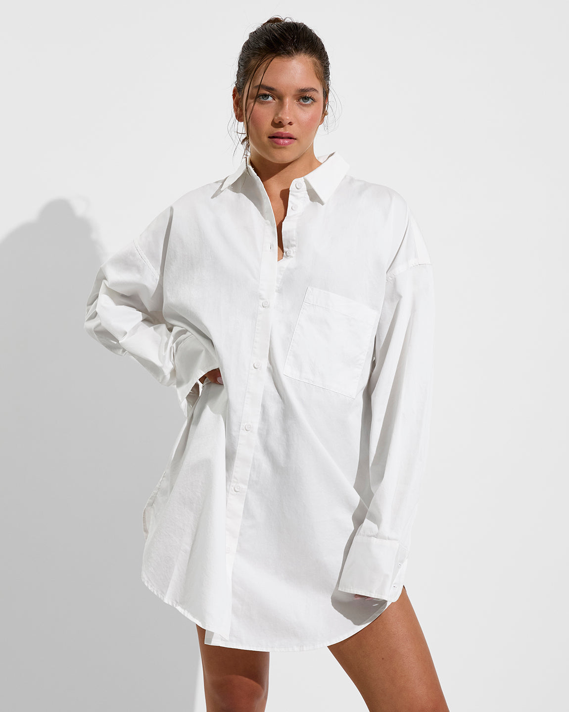 Port Shirt Dress - Coconut (Size S/M)