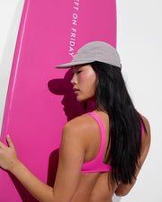 Sand Bar Hat - Beach + Plunge Top + Dip Bottom - Hot (Size S)