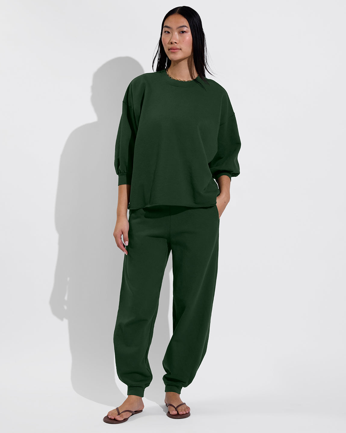 Sports & Rec Sweatshirt (Size O/S) + Field Day Sweatpant - Palm (Size S)