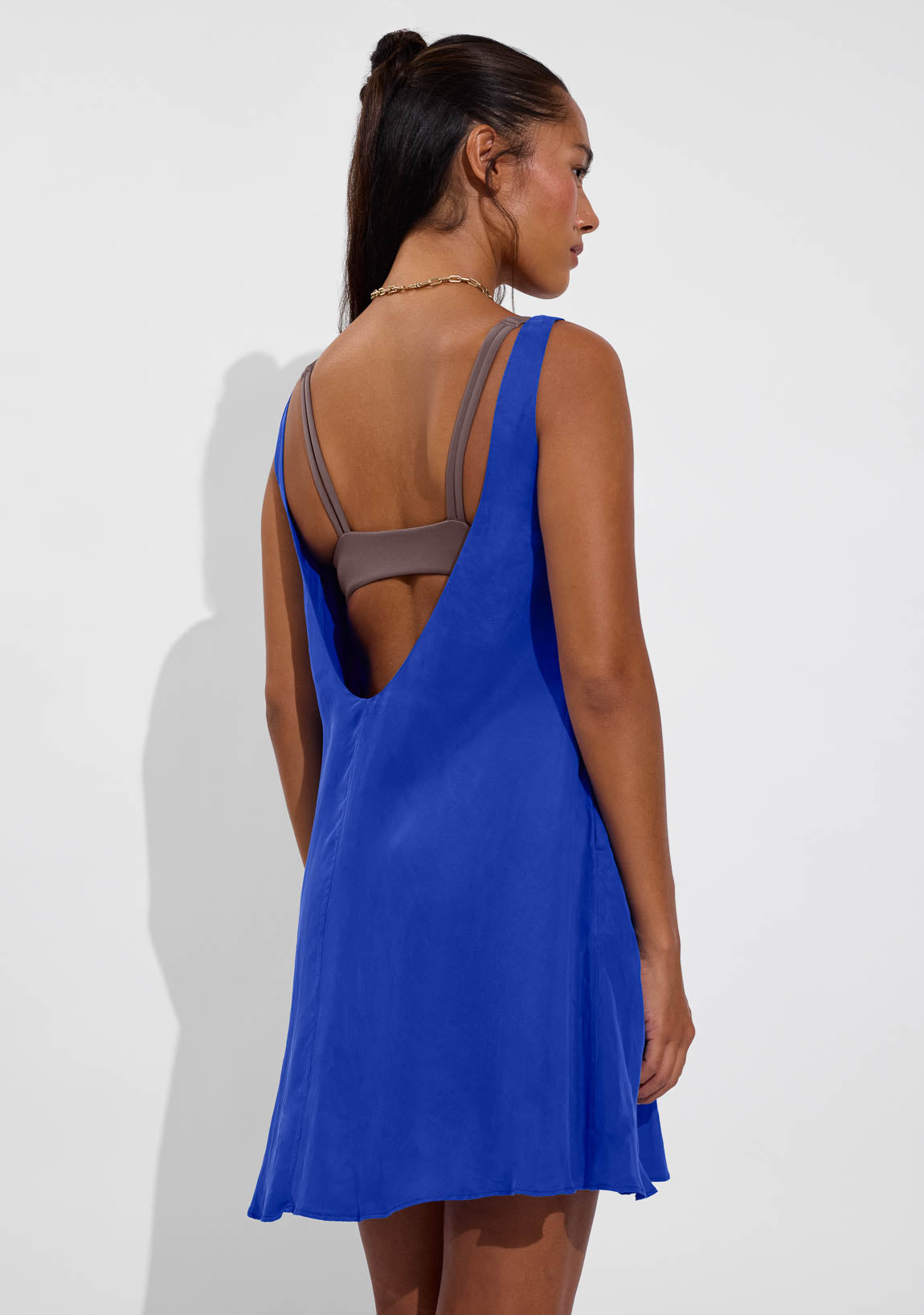Sunshift Dress - First Place (Size S) + Pool Days Top D+ - Stormy (32DD, Size S)