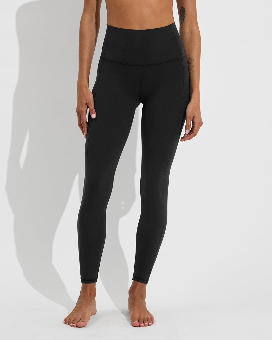 Ankle Length Cotton Leggings Spandex Leggings Black Criss-Cross