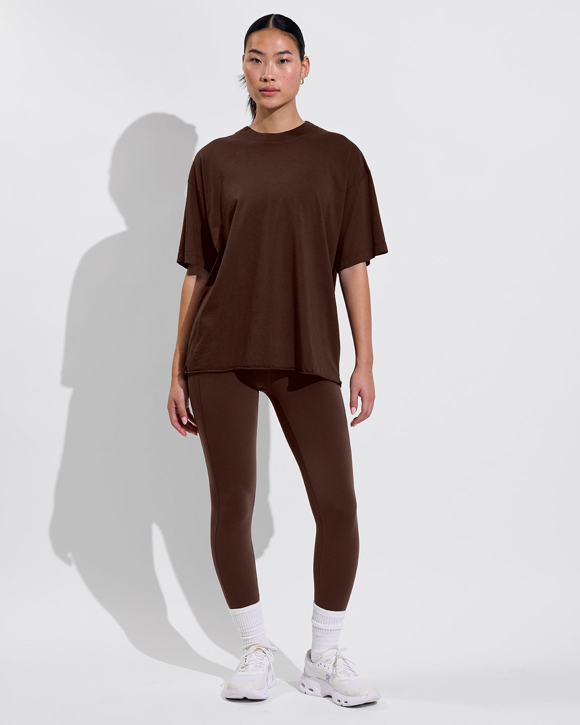 Swell Oversized Tee (Size S/M) + Super Moves Tight - Cold Brew (Size S)