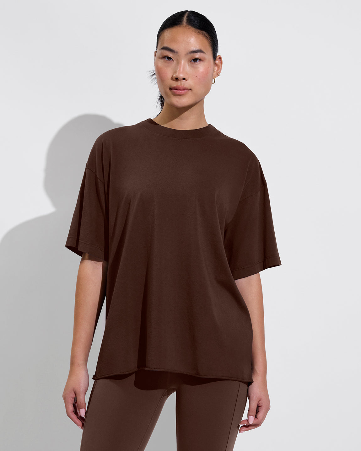 Swell Oversized Tee (Size S/M) + Super Moves Tight - Cold Brew (Size S)