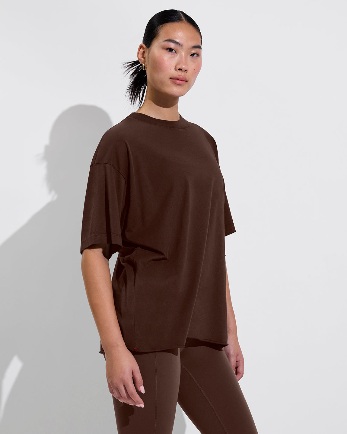 Swell Oversized Tee (Size S/M) + Super Moves Tight - Cold Brew (Size S)