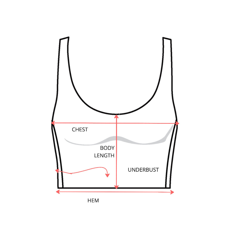 Reset Tank Garment Measurements