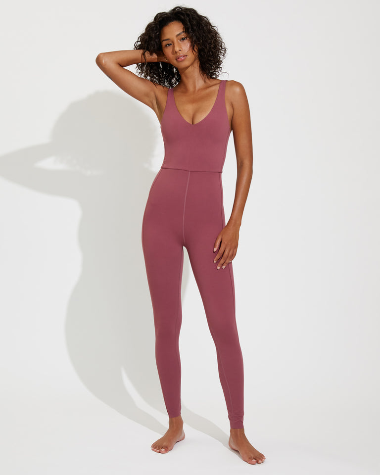 Plunge Playsuit - Desert Plum (Size S)