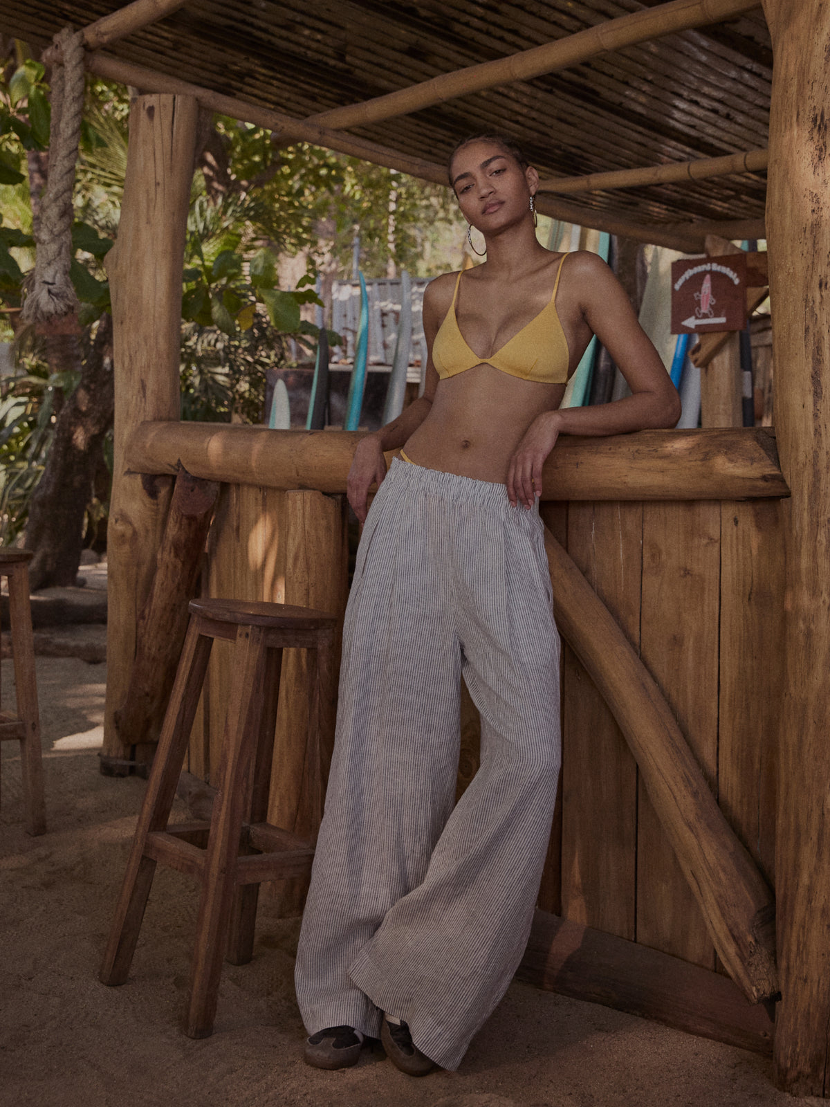 Sandy Top in Mango & Coastal Pant in Varsity/Coconut