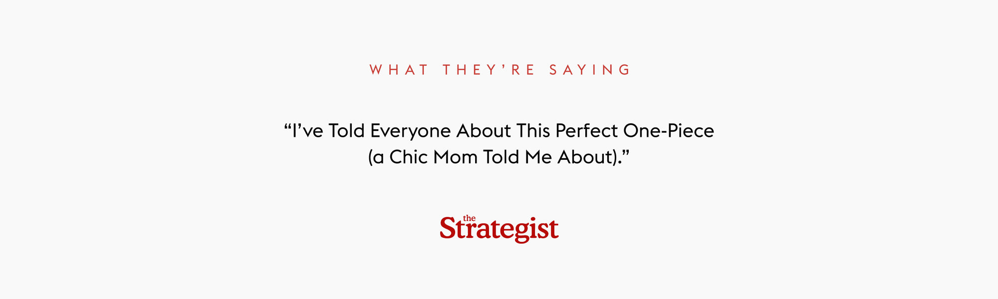 Text quote from the Strategist: "I’ve Told Everyone About This Perfect One-Piece (a Chic Mom Told Me About)"