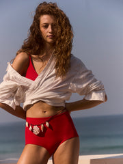Sunday Top + Barrel Bottom - Sweet Chili Heat + Port Button Down - Coconut (Size S)