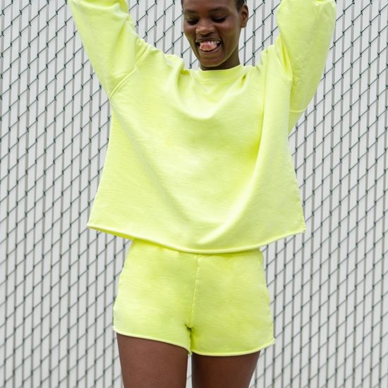 Sports & Rec Sweatshirt (O/S) + Sports & Rec Short - Limoncello (Size S)